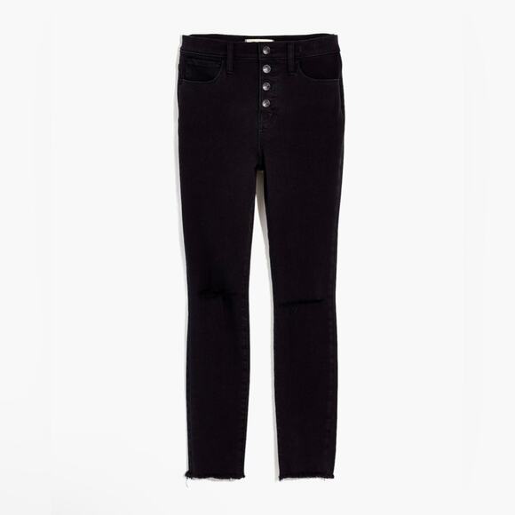 Madewell 10” High-Rise Roadtripper Jeggings: Button-Front Edition Black Size 28 - Picture 5 of 12
